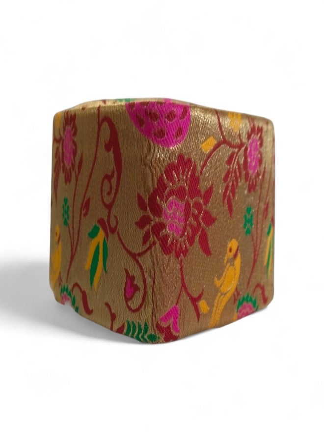 Firstdemand Traditional Maroon Golden Printed Brocade Topi for Men, Wedding Cap, Pooja Turban, Canvas Material, Free Size, Ready to Wear - Image 5